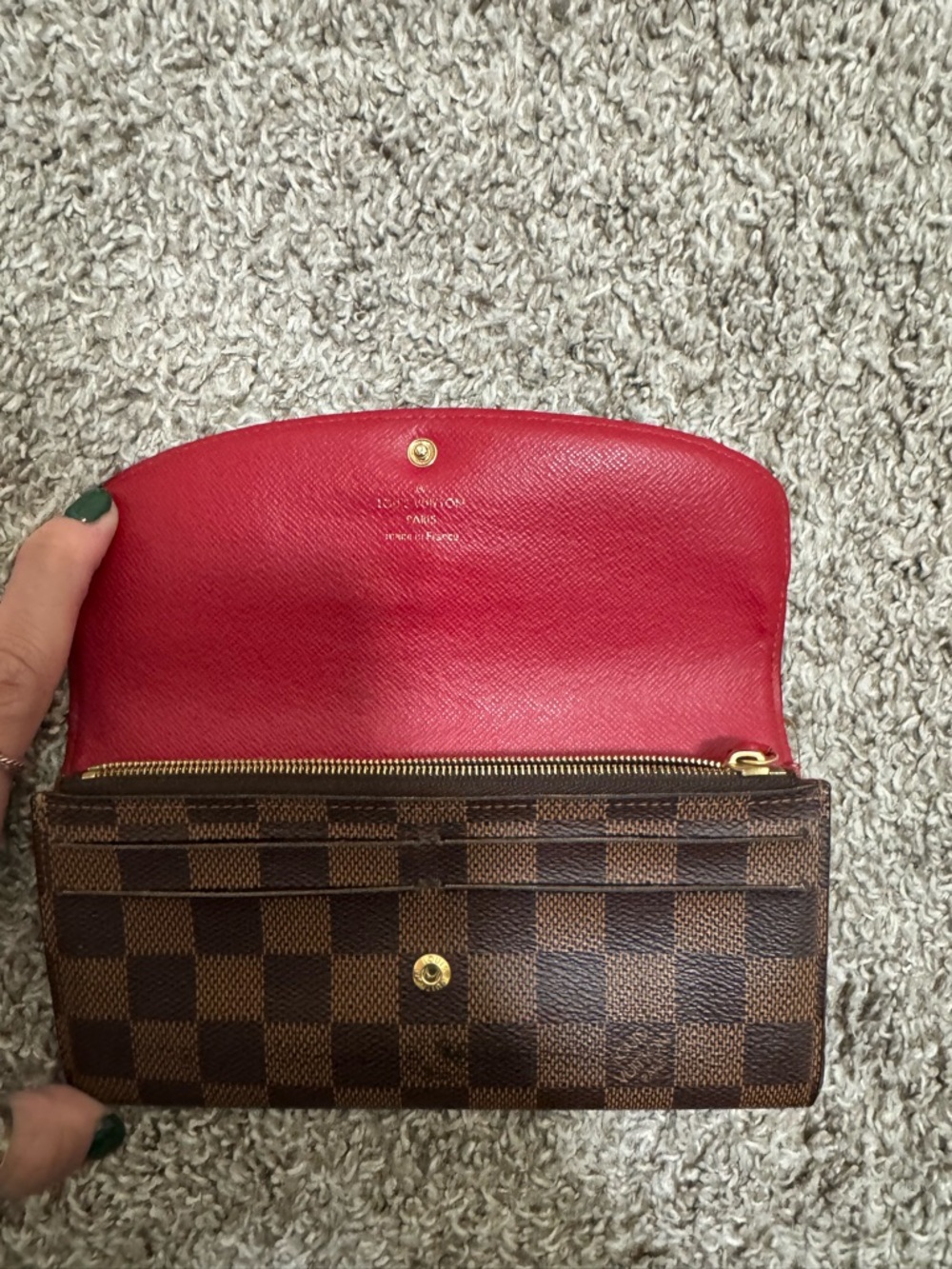 Authentic Louis Vuitton Emilie Wallet Damier Ebene - Picture 5 of 10
